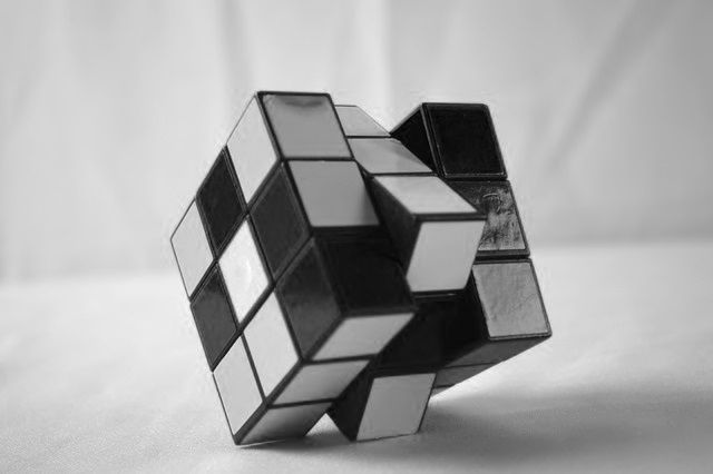Monochrome Photo of a Rubic’s Cube